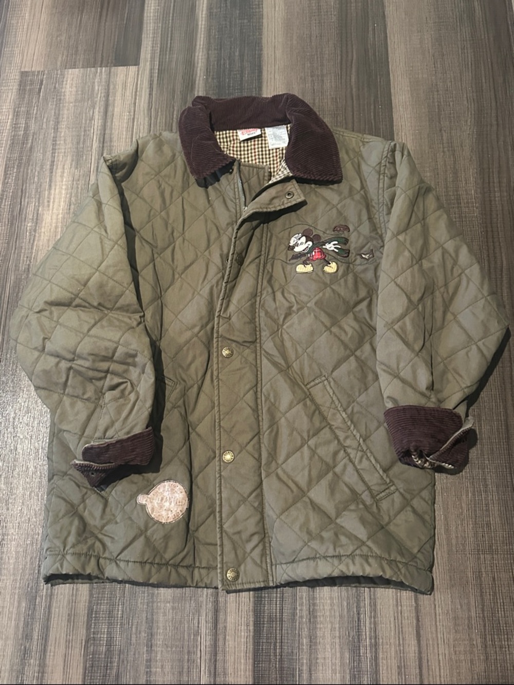 Vintage Disney Store Mickey Mouse & Pluto Hunting Quilted Chore Jacket